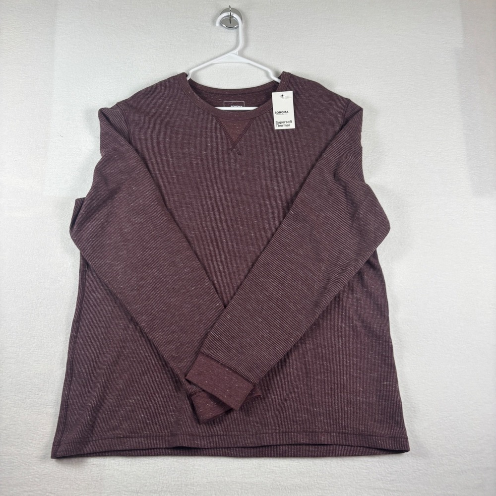 Sonoma Supersoft Thermal Shirt Mens XXL Burgundy Heather Long Sleeve 213778‎